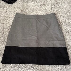 LOFT Two-Tone Gray and Black Mini Skirt